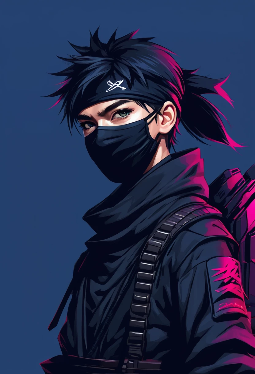 cyber,ninja, name wnxx ,war background, profile picture