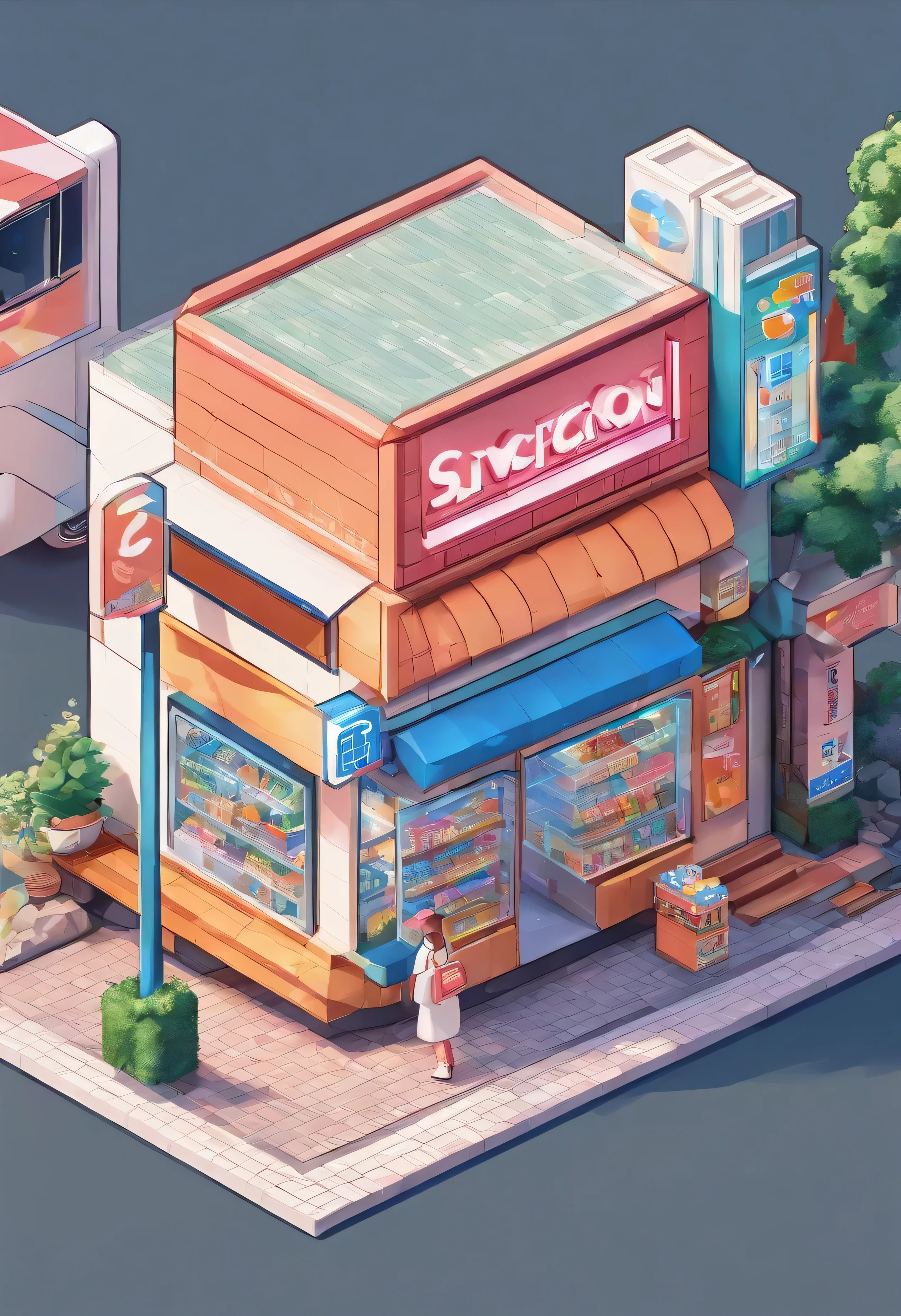 Japanese Convenience Store, Isometric