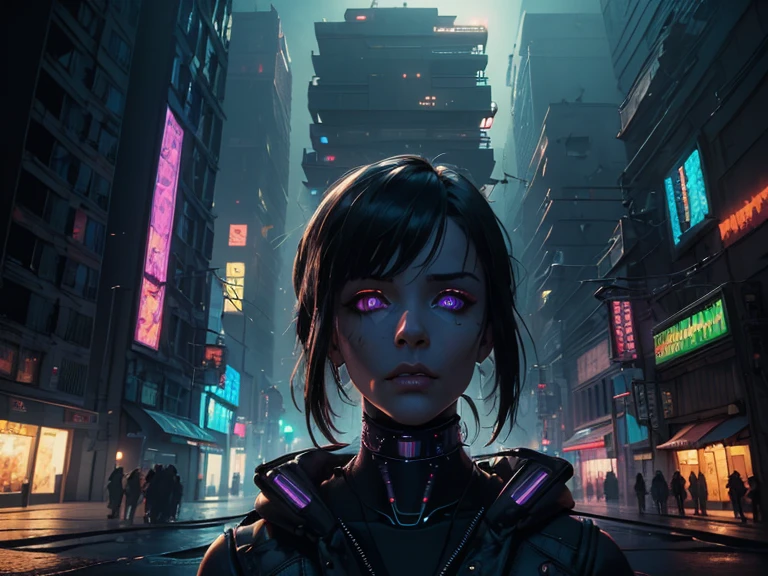 ((night:1.4)).(street corner:1.3),((ultra realistic illustration:1.2)),(cyberpunk:1.4),(dark sci-fi:1.3),(brutalism:1.2). Dystopic megacity, gritty, cold hell, Armored Core, Battletech. Front Mission. Masterpiece, (highly detailed:1.2),(detailed face and eyes:1.2), 8k wallpaper, natural lighting. core shadows, high contrast, bokeh. Blade Runner, dark futurism.