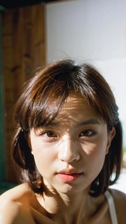 Masterpiece, best quality, ultra high resolution, hyper realistic, realistic, (photorealistic:1.4), masterpiece of analog film photograph a girl in the dark, taken by Hideaki Hamada using Pentax 67II and Kodak Portra