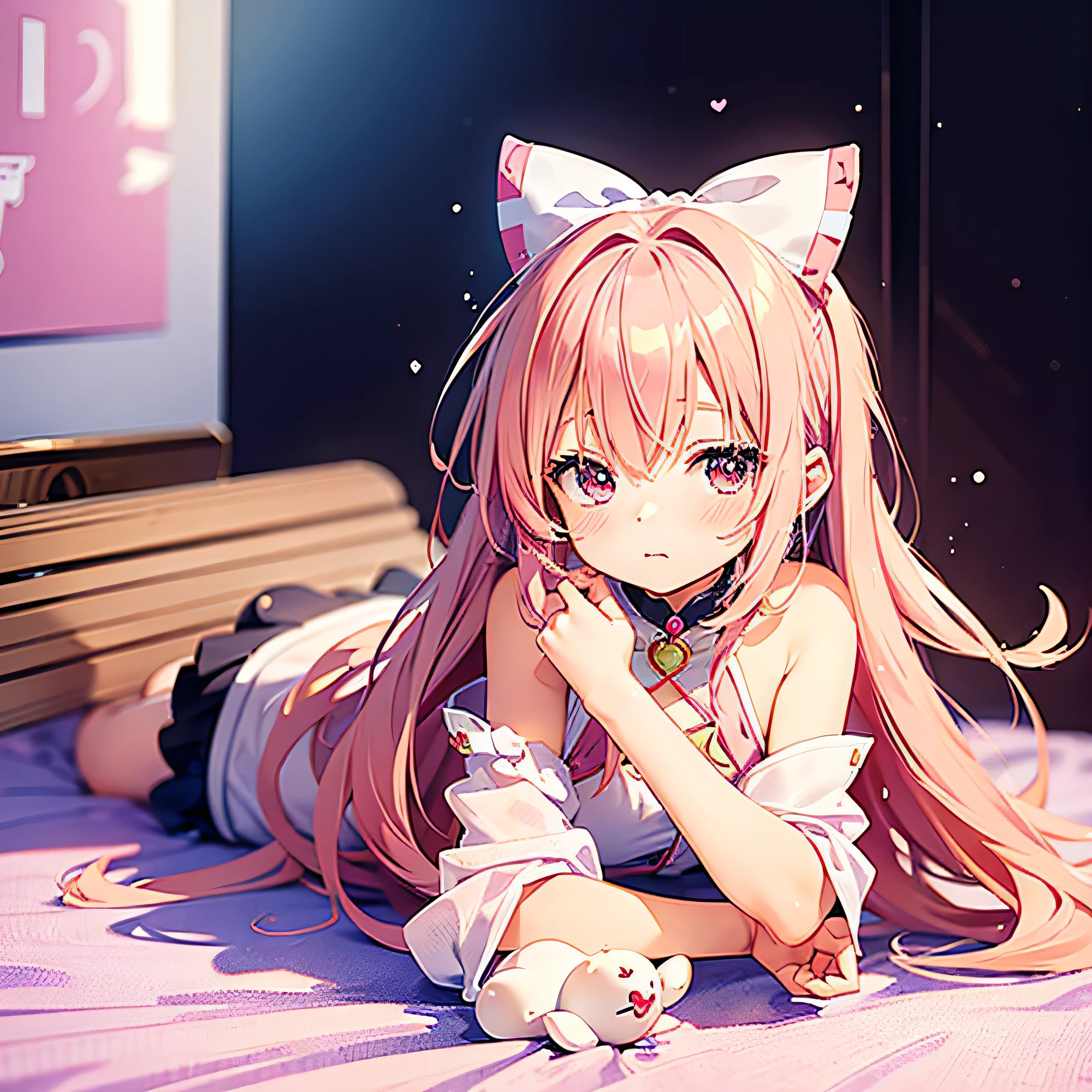 Anime girl with pink hair and a bow in her hair, cute realistic portrait, Guweizu, portrait of a magical girl, cute character, cute art style, Animation Moe Artstyle, Character art from Maple Story, cute portrait, cute anime girl portrait, Portrait of a small character, artwork in the style of Guweizu, Splash Art Animation Loli