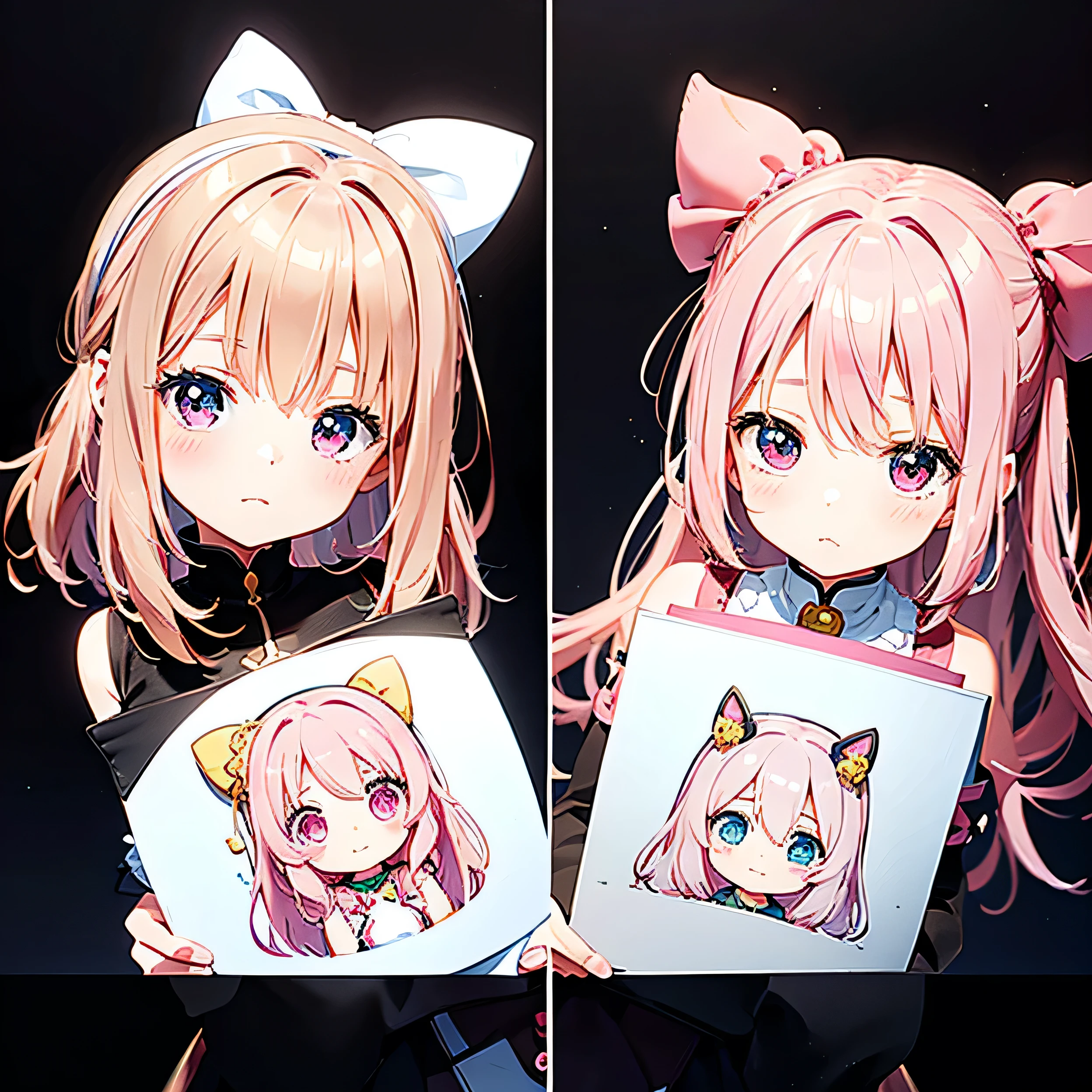 Anime girl with pink hair and a bow in her hair, cute realistic portrait, Guweizu, portrait of a magical girl, cute character, cute art style, Animation Moe Artstyle, Character art from Maple Story, cute portrait, cute anime girl portrait, Portrait of a small character, artwork in the style of Guweizu, Splash Art Animation Loli