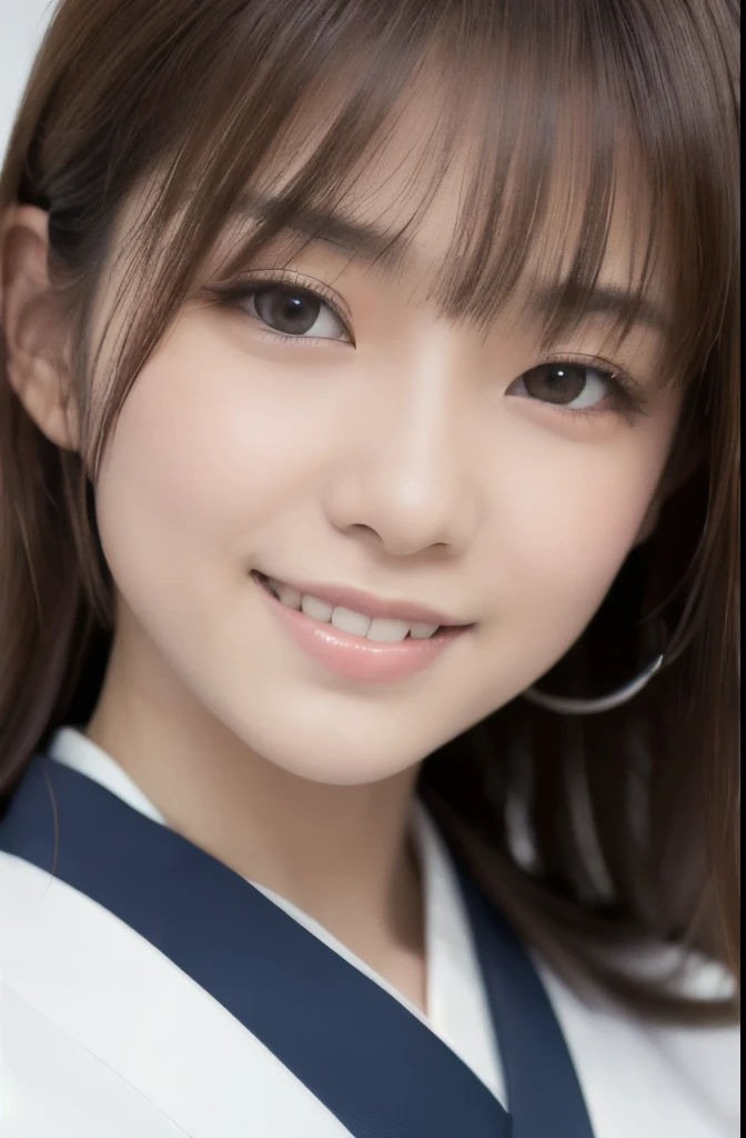 best quality, face focus, soft light, ultra high res, (photorealistic:1.4), RAW photo,(Shinozaki Ai), white skin, kawaii,
1 Japanese girl, solo, cute, (smile), (pupil, lights in the eyes),  detailed beautiful face, Medium-sized breasts,(high resolution detail of human skin texture),(long hair),(portrait), upper body, white traditional kimono, no make