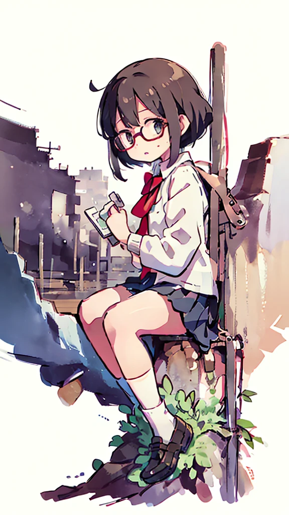 Nsfw、masterpiece, high quality, 4K, HDR,, Stable Diffusion prompt: schoolgirl with short、brown hair and red-framed glasses, wearing a white blouse and navy skirt, white panties visible, navy socks and brown loafers, in a state of arousal and trembling with sexual climax,simple illustration style, In a nichijou (everyday life) Setting Image generation AI model used: Stable Diffusion (eleet- model)
id: i2