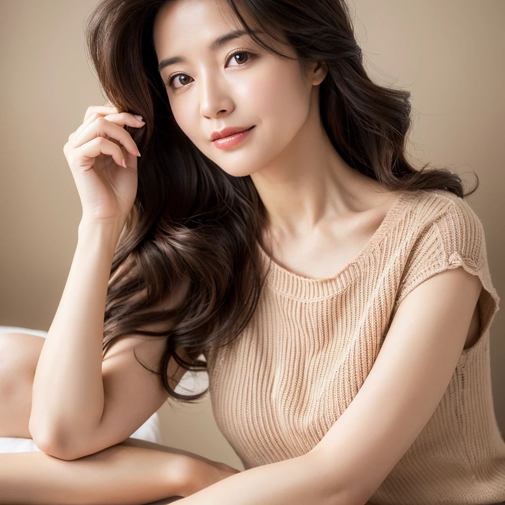 Beautiful mature woman with beautiful wavy long hair, Sexy Mature, Sexy clothes, Ultra-high resolution,(Realistic:1.4), ((Highest quality)), ((masterpiece)), (be familiar with),