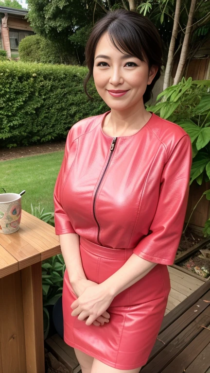


最high quality, 8k, Vibrant, Sharp focus, high quality, High resolution, Middle-aged women, Mature Woman, 55 years old, (Whole Body Ezbian), (High heels face detail, Highly detailed eyes, Plump figure、Plump face、((big 1.6))、(((Large Breasts)))、((Black leather clothing))、garden、Random Hairstyles、A kind smile、