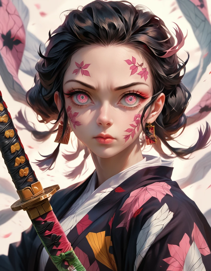 1boy, tanjiro kamado, demon slayer kimetsu no yaiba, detailed face, beautiful detailed eyes, beautiful detailed lips, extremely detailed face and features, long eyelashes, determined expression, samurai armor, traditional japanese clothing, holding katana sword, dramatic lighting, cinematic composition, vibrant colors, digital painting, concept art style, intricate details, hyperrealistic, 8k, high quality, masterpiece, (best quality, 4k, 8k, highres, masterpiece:1.2), ultra-detailed, (realistic, photorealistic, photo-realistic:1.37)