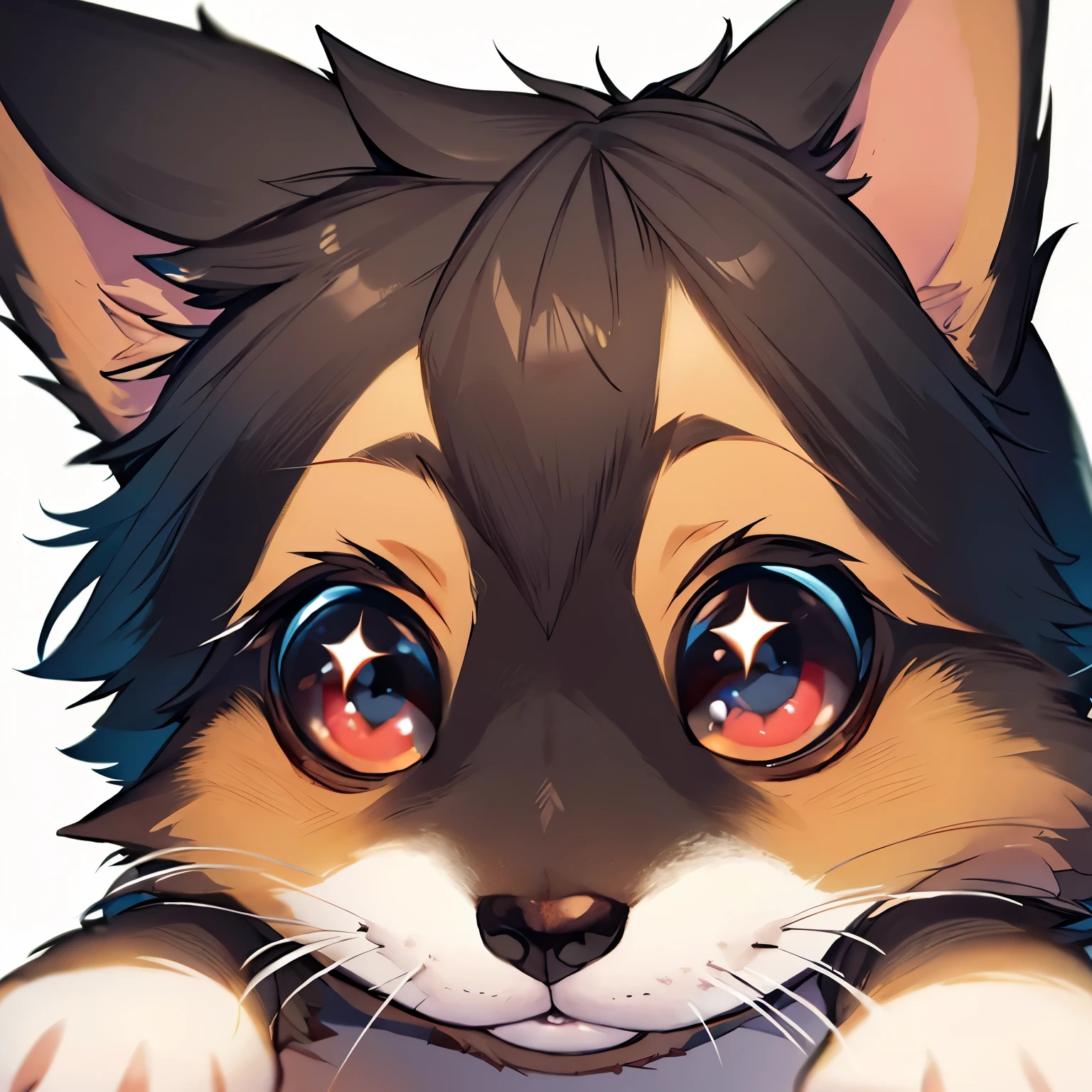 A cute Corgi puppy, lying down, with big eyes, adorable, closeup