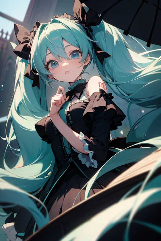 hatsune miku、cute、Excellent、Gothic Lolita、The best detail、
