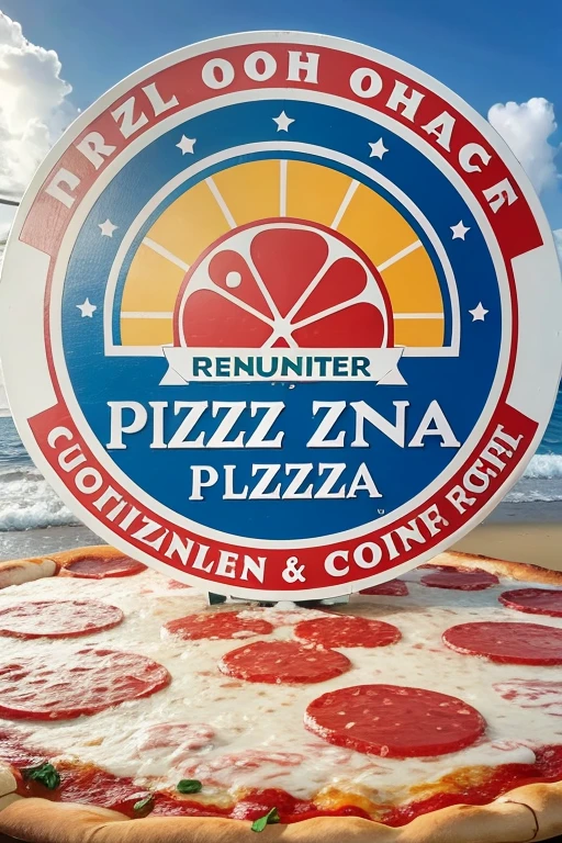 Logo of a Pizzeria in the Atlantic" - In reference to the coastal location and the Atlantic Ocean.