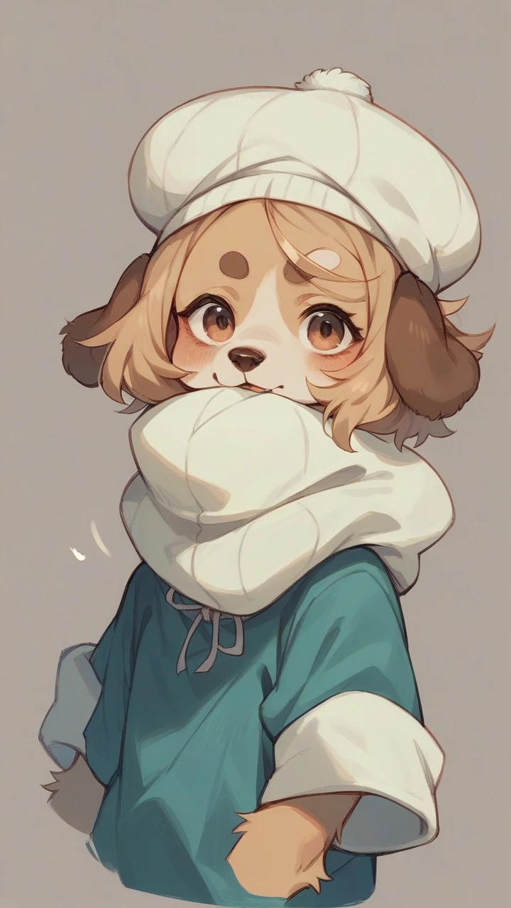 Dog in a wig