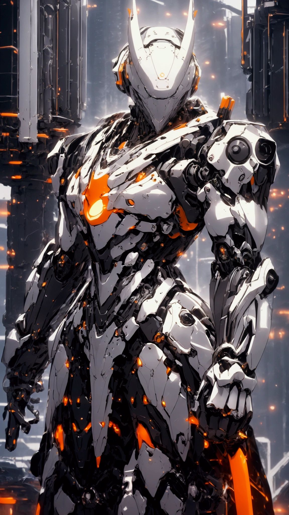 a very simple robot, extremely apparent detailed and intricate mechanical details, shiny metal armor, soft color palette, Award Winning Digital Artwork, full viwer, fully body