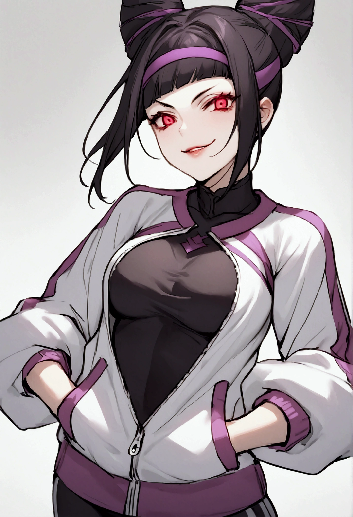 juri han,olhar penetrante,evil look,oculos no rosto,melhor qualidade,,juri han,solo, masterpiece, best quality,city night,looking at viewer,evil smile, evil look,belas coxas,leggings preto,low lighting