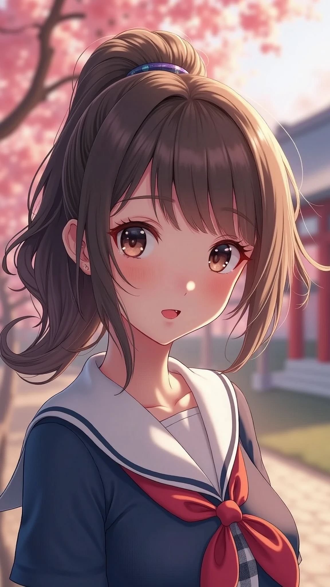 Highest quality、High resolution、Detailed Background、(Beautiful face in every detail:1.4)、Normal number of fingers、Highly detailed face、Detailed eyes、age beauty、Huge breasts、Perfect body line、Light color hair、Bobcut、ponytail、Wavy Hairstyle、well-groomed eyebrows、Navy blue sailor suit、White sailor collar、Checkered pleated skirt、White Stockings、School trip、Natural beauty、historical charm、A big smile、smile、Okayama Korakuen、cherry blossoms、 (Three girls taking a selfie with a famous spot in the background:1.5)、cute, lovely, breathtaking, pregnancy, ultra realistic shadows, epic detailed skin, very flat breasts, highly detailed face, perfect face shape, perfect lips, perfect nose, correct beautiful eyes, watching viewer, single girl, no bra, no panties, cinematic 3D artwork featuring an naked girl in an nsfw scene. The art style should be reminiscent of a cinematic with vibrant colors and detailed lighting. The setting is in specifically around the skull, which should be a prominent backdrop. The woman should have beautifully detailed eyes, lips, and face, with long eyelashes. The art should be created using a mix of digital illustration and 3D rendering techniques, ultra high detailed texture, a ultra-realistic representation of the face, The overall image quality should be the best, with ultra high resolution, ultra-detailed rendering, and a ultra professional photorealistic appearance, epic tmasterpiece, ultra_high-quality, ultra_high-details, ultra_sharp-focus, ultra_high-resolution, ultra_high-definition, vibrant DSLR vivid colorful, warm lighting, high saturate,reflection,transparent,naked,tattoo,varies multi etc. --v 6 --s 1000 --c 20 --q 500 --chaos 100