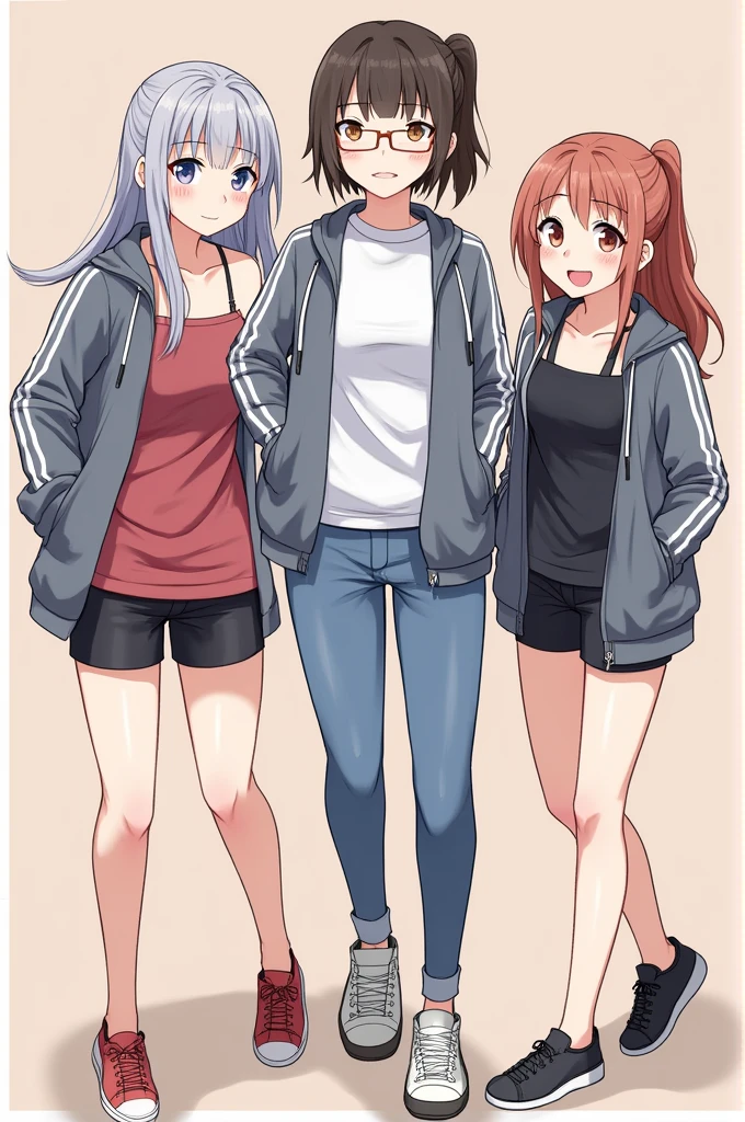 真实感: 0.8), 6+ gals, (12 year old gals: 1.4), gals arrumadas e limpas, (flat breasts: 1.4), (cheeky smiles: 1.1), (swag: 1.1), camisole, Maas (regatta: 0.9), (Top of the tube: 1.1), t - shirt, off the shoulder short top, mini-skirt, tennis, sandals, (JEANS: 0.9), (Shorts: 0.9), Compression shorts, (Parker: 1.1), (Training jacket: 1.1), (Windbreaker: 1.1), (jeans jacket: 1.1), (unzipping: 1.2), Open front, Aeon Shopping