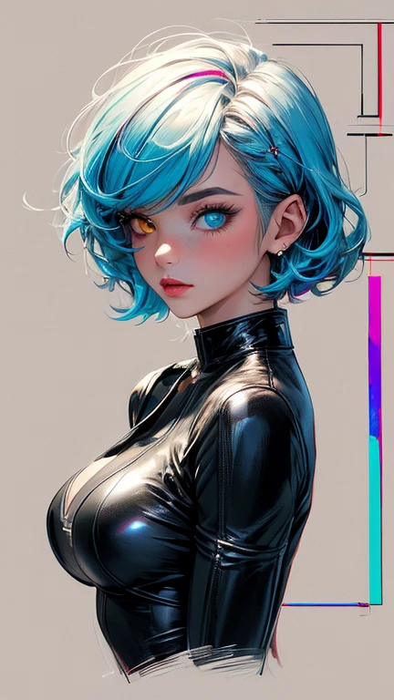 (((masterpiece, Highest quality))),(((alone:1.2))),(((One girl:1.2))),32K Wallpapers, Very detailed, Vintage Science Fiction,(((((geometric cinematic movie))))), (Bauhaus), shape,(((Abstract))),(cyber punk),(((((portfolio))))),(((((close))))),(((((breast enhancement))))),((((More Angles)))),(((highlight))),Vast landscape,((((Heterochromia iridis)))),(((completion. Detailed face))),(((Very talented))),(((The most complex machine))),((Overall colorful)),((Andy Warhol style:1)),(Leather Suit)