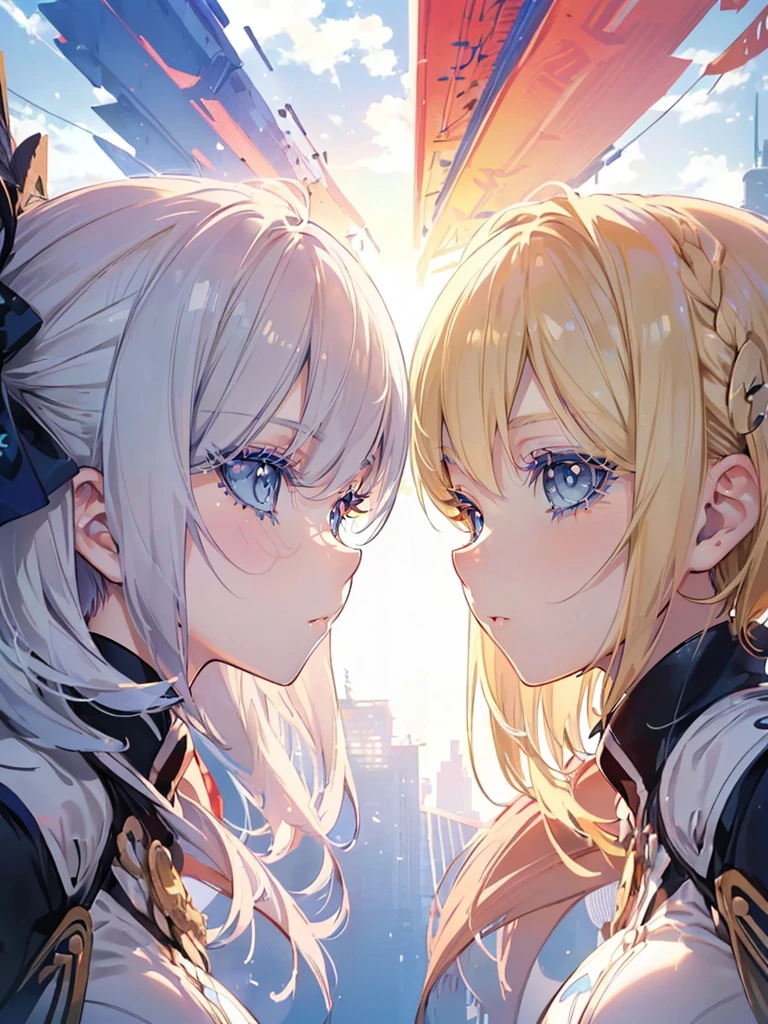 masterpiece, Highest quality, Very detailed, High resolution, Japanese anime,One girl,(Little Girl:1.5), (blonde:1.5)(eyelash:1.2)(eye shadow:1.3) (Blue eyes:1.5), (Beautiful fine details:1.4), Eyes half closed, (Short Bob Hair:1.4), (Blue eyes)(Big Breasts:1.3) (White skin:1.2)