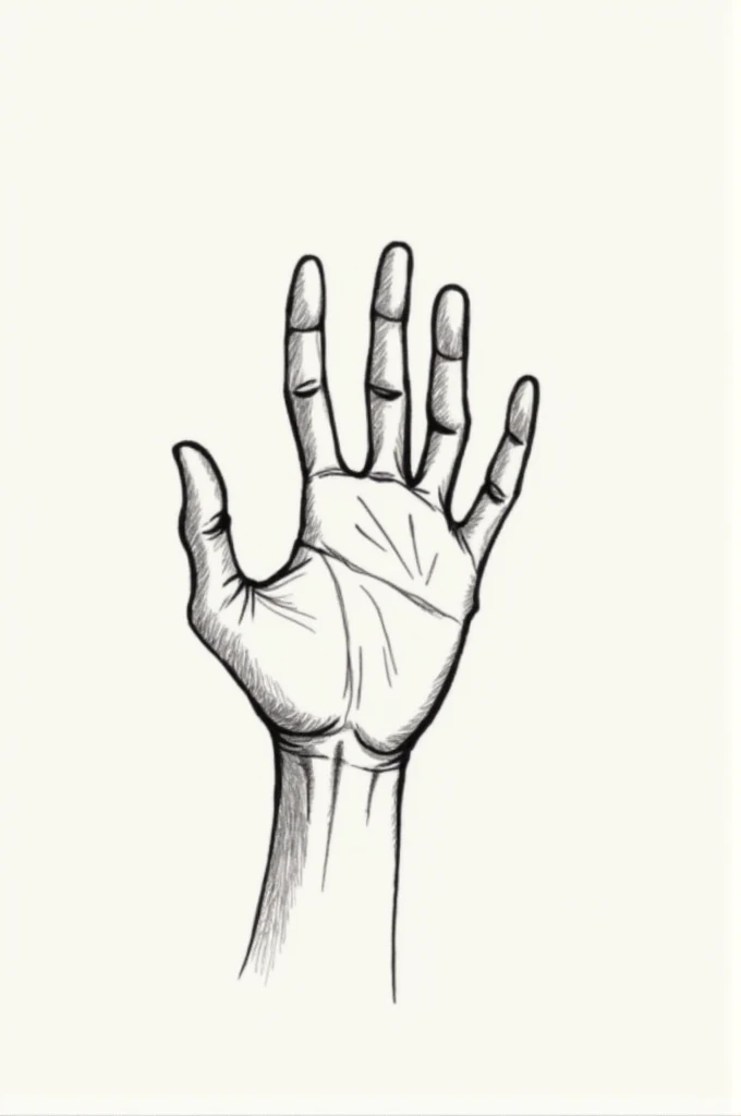 a nice and easy drawing of a hand
