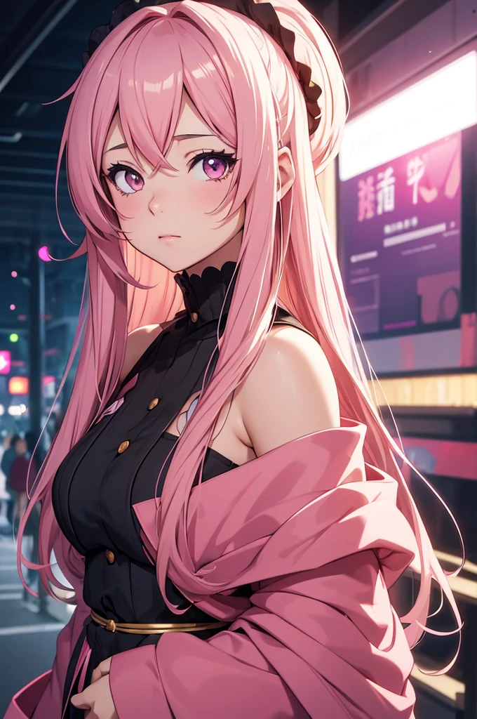 anime girl, roupa de challenge, shoulder length hair, Pink,  melhor papel de parede de anime 4K konachan, no pixiv, Popular on pixiv, Ilya Kuvshinov. 4K, trends on cgstation, nightcore