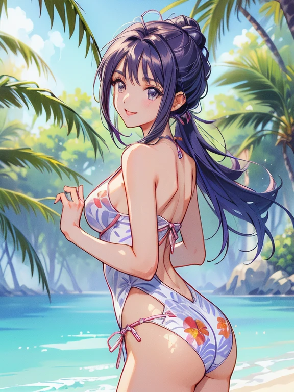 ((masterpiece)),((Ayako Katagiri)),((Katagiri Ayako)),((A happy smile)),Anatomically perfect fingers,(((Tropical))),(((A moment of summer)))