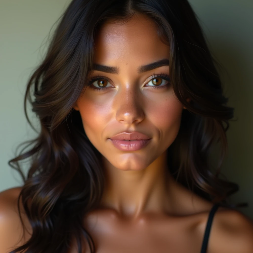 Most beautifull brazilian girl, 20yo, perfect skin, front HEAD view, 4k
