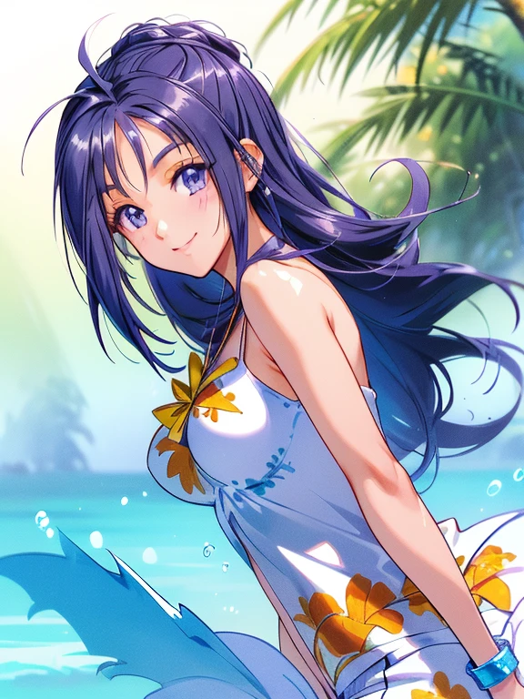 ((masterpiece)),((Ayako Katagiri)),((Katagiri Ayako)),((A happy smile)),Anatomically perfect fingers,(((Tropical))),(((A moment of summer)))
