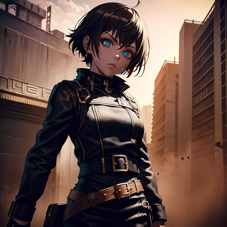 ambiente steampunk, dramatic art, estilo de arte dieselpunk, apocalyptic road warrior vibe, a girl wearing beautiful mirrored sunglasses that reflects everything around her, arte digital surrealista, Mad Max inspirado, heavy metal artwork, simetria da face cromada, arte steampunk digital, no estilo Mad Max, metal art, not art style by Filip Hodas, arte digital steampunk, dieselpunk, em um mundo hightech