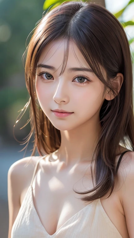 masterpiece, Highest quality, 8k, Absurd, (Upper Body:1.4), topless, beautiful girl, Pretty face, View your viewers, smile, Ultra-realistic, High resolution, photograph, Film Grain, chromatic aberration, Sharp focus, High resolution, Face Light, Dynamic Lighting, Cinema Lighting, Professional Shadow, Simple Background, Most detailed, Very detailed, Super detailed, In detail, Real Skin, Delicate facial features, Detailed face and eyes, Sharp pupils, Realistic students, (Japanese)、Brush your hair back、Armpits、blush、embarrassed