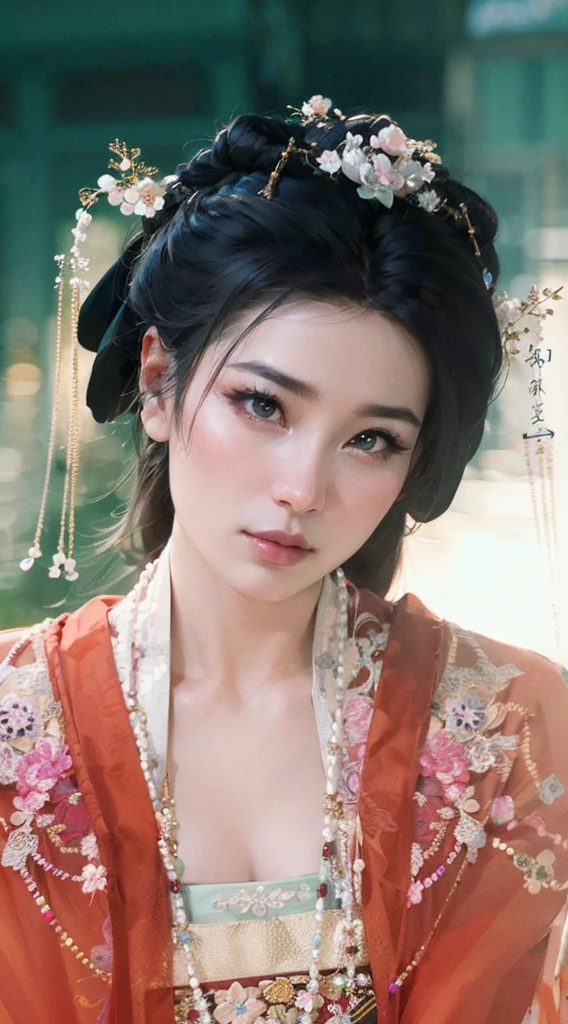 wuxia, Chinese clothes, hourglass figure, large breasts, big hips, masterpiece, best quality, ultra detailed, realistic