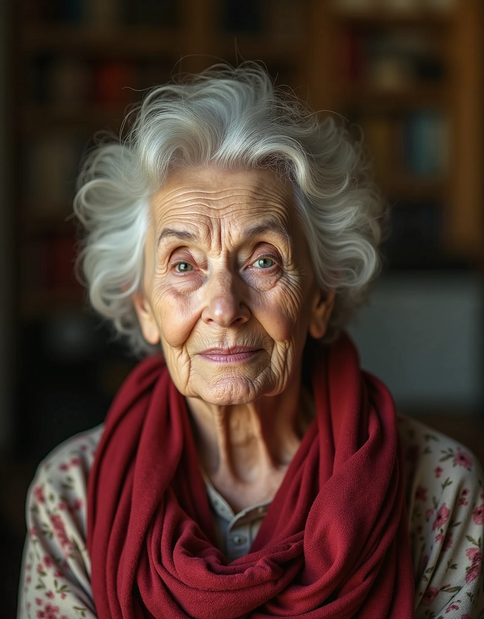 beautiful woman with wrinkles on her face, Cute old woman,Old couple,Photo of two people, As a comedian, He is funny and eccentric., looking at the camera. Dress in a way that reflects your age. Showcasing your beautiful home