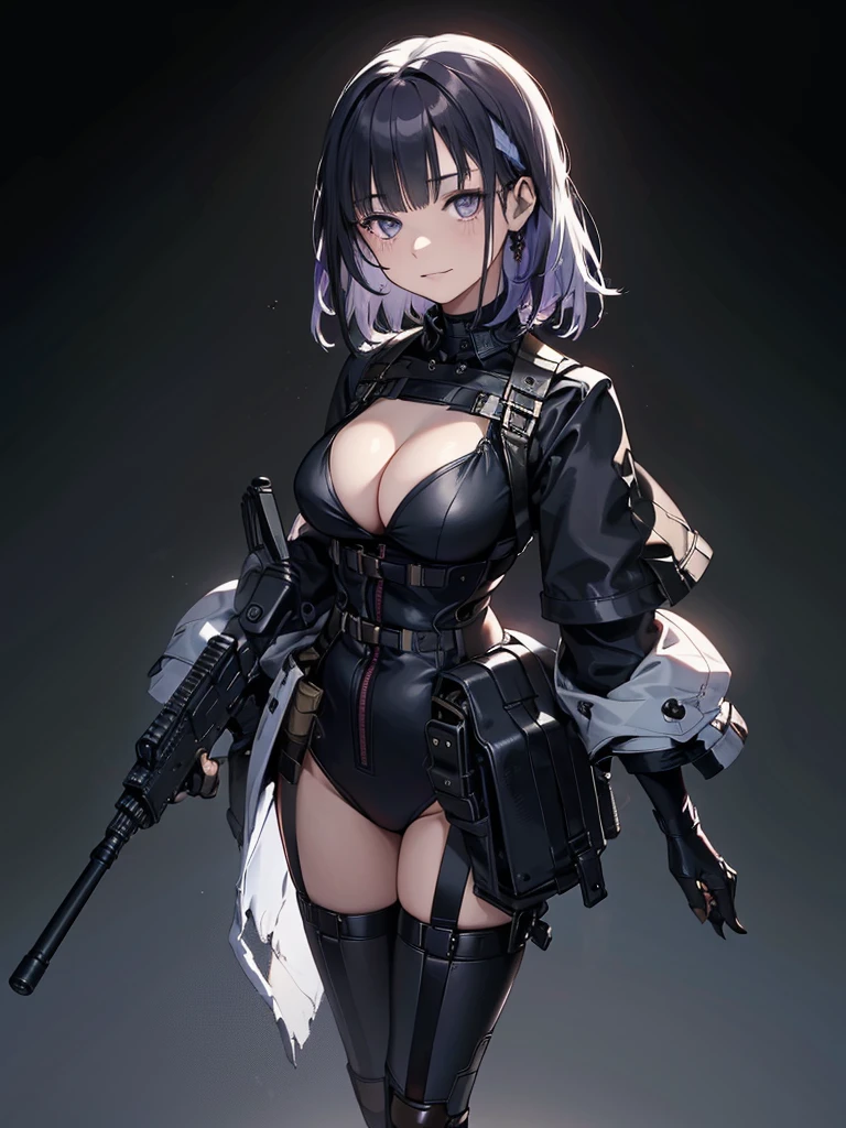 Holding a steampunk long barrel pistol, ((masterpiece_Portraiture)),(beautiful girl),(Pixiv),(Fantasy), In the spotlight, The background is a dark and desolate landscape, Horror movie atmosphere. Her figure is very beautiful, Emphasizing the dark and crazy elements. Skillfully expressing the effects of light and shadow, detailed, The face and expression of the black costume are also carefully drawn.....,(Tilt your head:1.2), ([sketch|watercolor \(Moderate\)]:1.15),Chaotic abstract background, Vector Trace, Gradient blending and whole body, Artistic elements add depth to the work. The overall atmosphere is creepy and nightmarish....., With a unique artistic touch. This movie is、The dark and crazy world of horror movies depicted in HD., Evoke visual stimuli and aesthetic sense((masterpiece_Portraiture)),(beautiful girl),(Pixiv),(Fantasy), In the spotlight, The background is a dark and desolate landscape, Horror movie atmosphere. Her figure is very beautiful, Emphasizing the dark and crazy elements. Skillfully expressing the effects of light and shadow, detailed, The face and expression of the black costume are also carefully drawn.....,(Tilt your head:1.2), ([sketch|watercolor \(Moderate\)]:1.15),Chaotic abstract background, Vector Trace, Gradient blending and whole body, Artistic elements add depth to the work. The overall atmosphere is creepy and nightmarish....., With a unique artistic touch. This movie is、The dark and crazy world of horror movies depicted in HD., Evoke visual stimuli and aesthetic sense