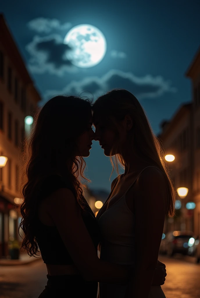 A beautiful girl with long flowing hair in a moonlit garden, a second girl sitting beside her, waves crashing on the shore in the background, (best quality,4k,8k,highres,masterpiece:1.2),ultra-detailed,(realistic,photorealistic,photo-realistic:1.37),detailed facial features,intricate clothing, dramatic lighting and shadows, vibrant colors, mystical atmosphere, cinematic composition