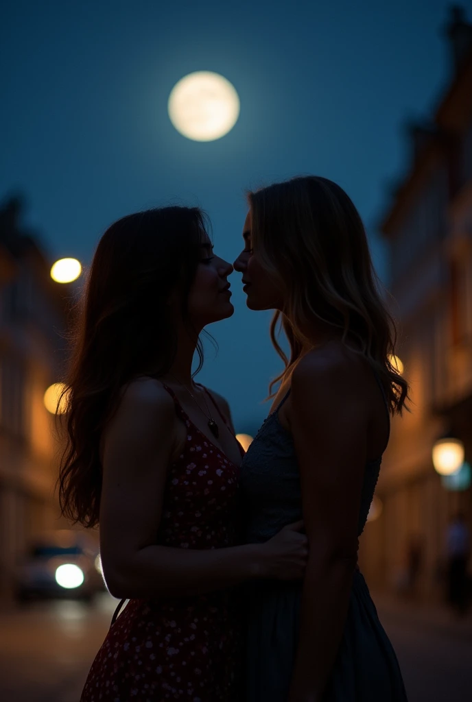 A beautiful girl with long flowing hair in a moonlit garden, a second girl sitting beside her, waves crashing on the shore in the background, (best quality,4k,8k,highres,masterpiece:1.2),ultra-detailed,(realistic,photorealistic,photo-realistic:1.37),detailed facial features,intricate clothing, dramatic lighting and shadows, vibrant colors, mystical atmosphere, cinematic composition