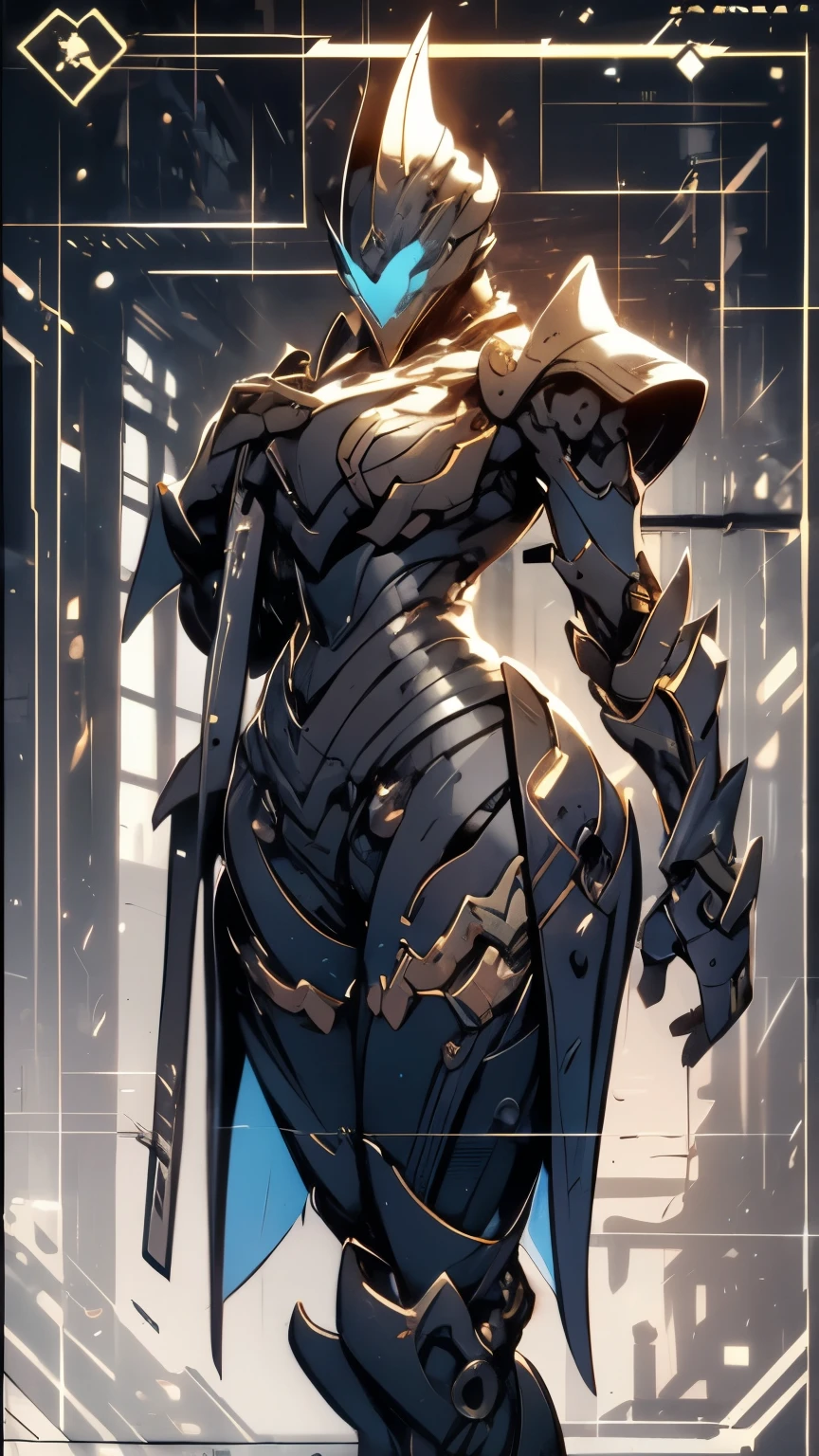 a very simple robot, extremely apparent detailed and intricate mechanical details, shiny metal armor, soft color palette, Award Winning Digital Artwork, full viwer, fully body