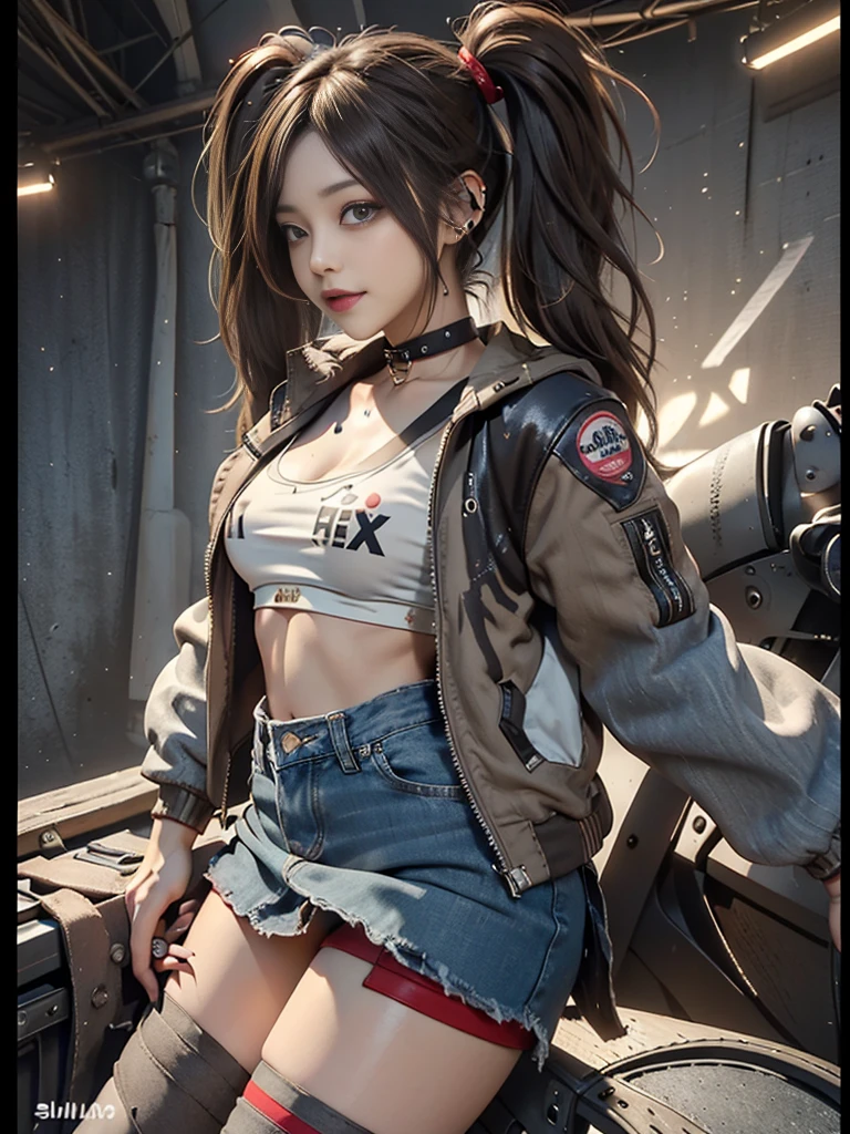 ((Best Quality)), ((Masterpiece)), (Detail: 1.4), 3D, Beautiful Cyberpunk Female Image, HDR (High Dynamic Range), Ray Tracing, NVIDIA RTX, Super Resolution, Unreal 5, Subsurface Scattering, PBR Texture, Post-Processing, Anisotropic Filtering, Depth of Field, Maximum Sharpness and Sharpness, Multi-layer Texture, Albedo and Highlight Mapping, Surface Coloring, Mitsu-Accurate Simulation of Material Interactions, Perfect Proportions, Octane Rendering, Two-color Light, Large Aperture, Low ISO, white balance, regular three-point, 8K RAW, beautiful bright pupils, newspaper clothes, fine pupils, delicate face and eyes, long eyelashes, blush, fluffy hair, pink lips, pure, cute, sweet girl, newspaper wall background, casual wear, high-end sense