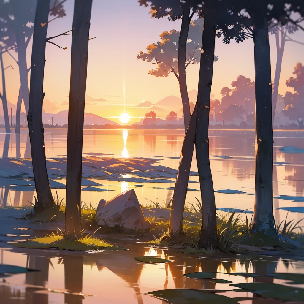 a nature where should we find peace a beutifull and calm scene with sunset look like a beautiful peace