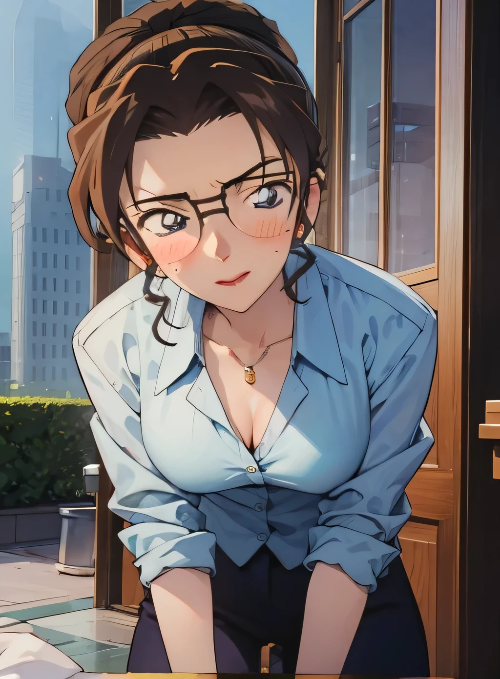 leaning forward,nsfw,blush,Kisaki Eri
