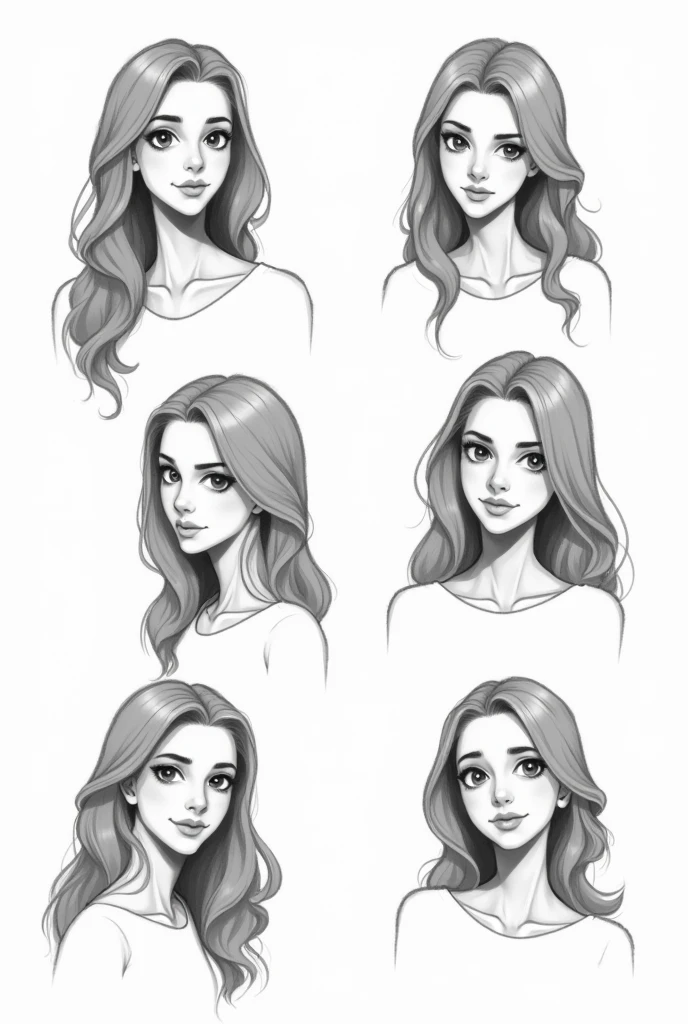sketches of a woman with different facial expressions, a manga drawing inspired by senior character artist, trending on deviantart, academic art, girl sketch, unrealistic character concept, sketches, loose pencil sketch, different poses, multiple poses, casual pose, various poses, urban girl fanart, character design sketch, character study, character drawing, various pose, realistic character concept, anime sketch
