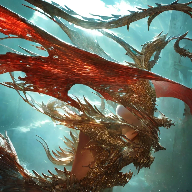 masterpiece, (Realistic:1.5), Highest quality, Beautiful lighting, fantasy, a girl, (only solo people ), 2 or more people NG, (perfect anatomy) , , beautiful , perfect face,  large breasts , Cleavage, Slim waist, curvy, girl(dragon  wing, dragon  tale), smile, , head tilt, stand alone, perfect arms, perfect legs, full-body, red bondage armor, great sword,  , dynamic angle, Attention to detail, Sharp focus, dramatic, (RAW Photos, 8K Ultra HD, Film Grain), Caustics, Scattered beneath the surface, reflection