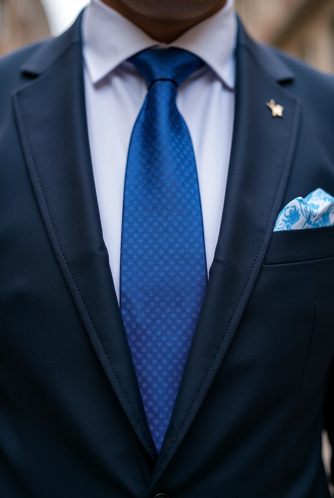 wear a blue tie