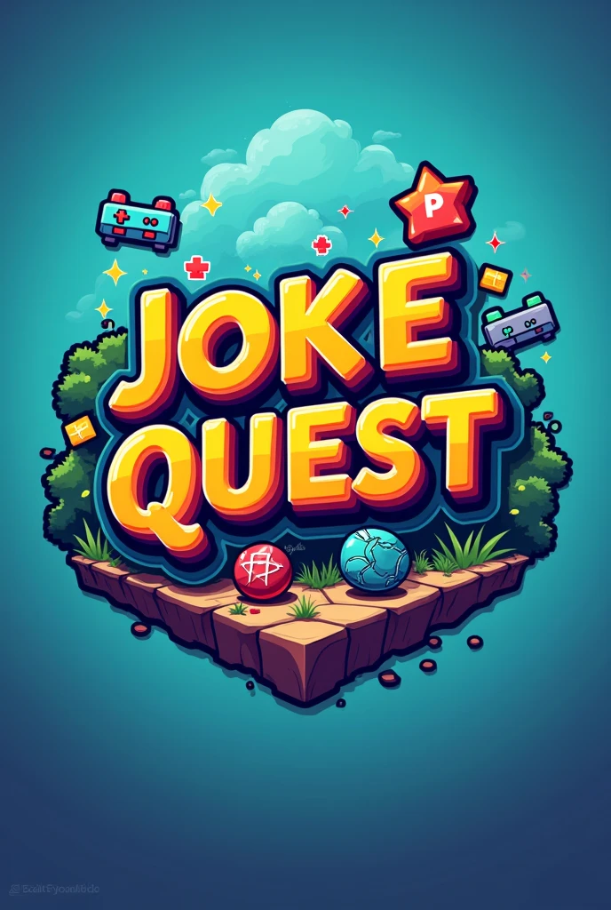 Can you please create a logo for my YouTube channel name JokeQuest where I upload story joke video with game play vide in background.
