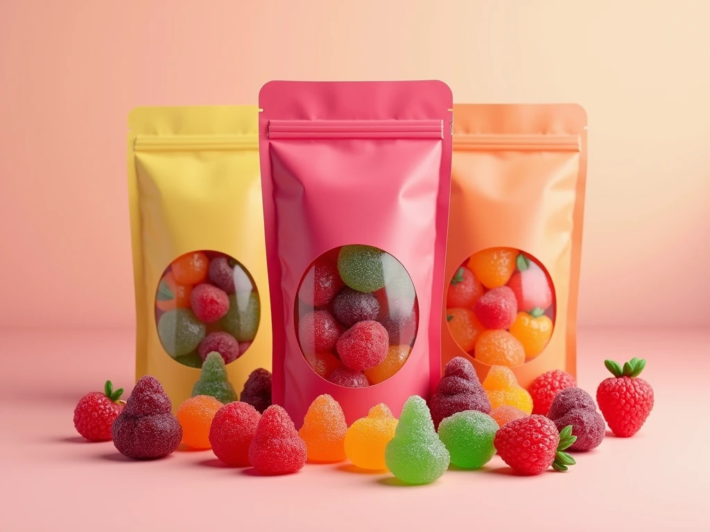 Wine gums, fruit gums, in stand-up pouch