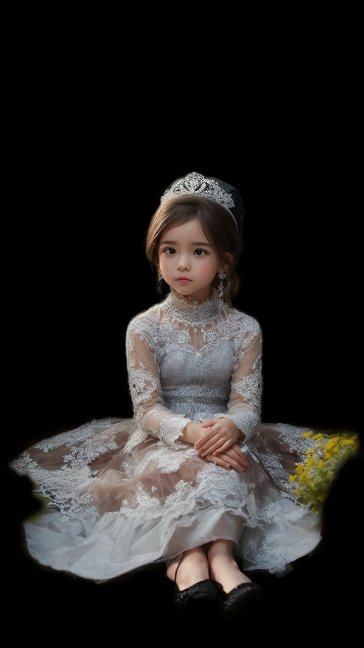 Chat I need a image of a little whitw girl with hat and pink clothes but not a real person, a draw, big head