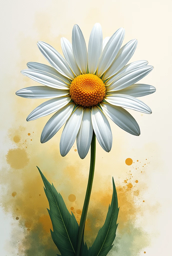 a Daisy painting with a splatter background and spray paint effect, by Eugeniusz Zak, watercolor art, by Károly Lotz, watercolor painting, watercolor painting style, watercolor detailed art, by Reuben Tam, watercolor digital painting, watercolor , masterfully detailed watercolor, watercolor art, Grzegorz Rutkowski
