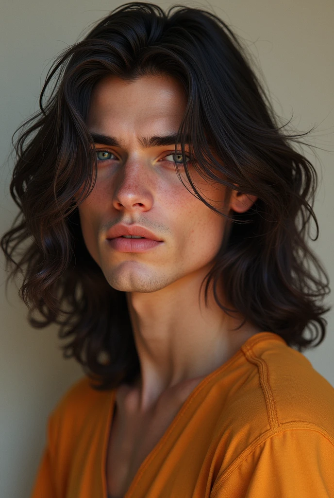 ２１Year old young man　Long Hair　