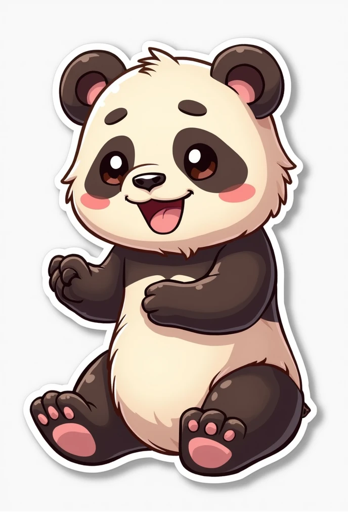 Create do cute  panda sticker style cartoon 