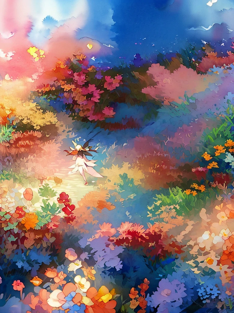 ((Highest quality)),(Ultra-high resolution),(Very detailed),(Detailed Description),((The best CG)),(masterpiece),Ultra-precise art,Amazing drawing art, colorful, Sea of Flowers, Colorful flowers, (cuteパステルカラー), ((Yellow Color)), (Orange color),(Light green),Bright World, (Flowers close up), Holographic, Super detailed, Flower Field ,((No leaves)), (((No people))), Beautiful Anime,rainbow,colorful, Anime Fantasy,cute,(Watercolor:1.3)、(kaleidoscope:1.2)、Light Mixing、Beautiful and delicate,  8k detailed high quality Fantasy art, Flower Fieldの背景,Fantasy art, Beautiful n delicate, colorfulなアートワーク, Detailed Background,(Petals flutter:1.4)、beautiful flower々、Lots of flowers、colorfulな色彩、Peepland、Awareness-raising、milky way、Shining Star々、Wet、Sparkling、、Highest quality、Fantasy、, colorfulな色彩、(kaleidoscope:1.2)、Very detailedな, moving composition, Rich colors、