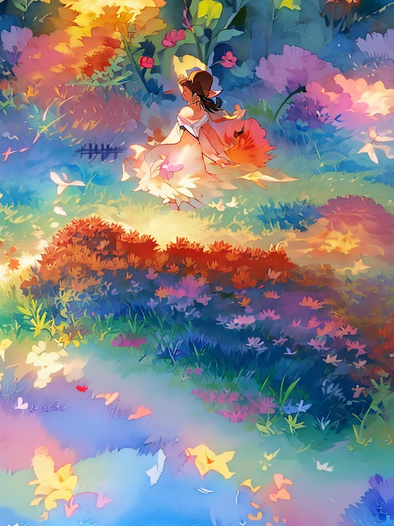 ((Highest quality)),(Ultra-high resolution),(Very detailed),(Detailed Description),((The best CG)),(masterpiece),Ultra-precise art,Amazing drawing art, colorful, Sea of Flowers, Colorful flowers, (cuteパステルカラー), ((Yellow Color)), (Orange color),(Light green),Bright World, (Flowers close up), Holographic, Super detailed, Flower Field ,((No leaves)), (((No people))), Beautiful Anime,rainbow,colorful, Anime Fantasy,cute,(Watercolor:1.3)、(kaleidoscope:1.2)、Light Mixing、Beautiful and delicate,  8k detailed high quality Fantasy art, Flower Fieldの背景,Fantasy art, Beautiful n delicate, colorfulなアートワーク, Detailed Background,(Petals flutter:1.4)、beautiful flower々、Lots of flowers、colorfulな色彩、Peepland、Awareness-raising、milky way、Shining Star々、Wet、Sparkling、、Highest quality、Fantasy、, colorfulな色彩、(kaleidoscope:1.2)、Very detailedな, moving composition, Rich colors、