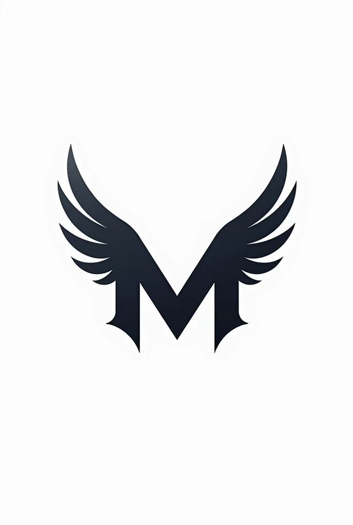 make a winged 2d logo of letter m make the background transparent