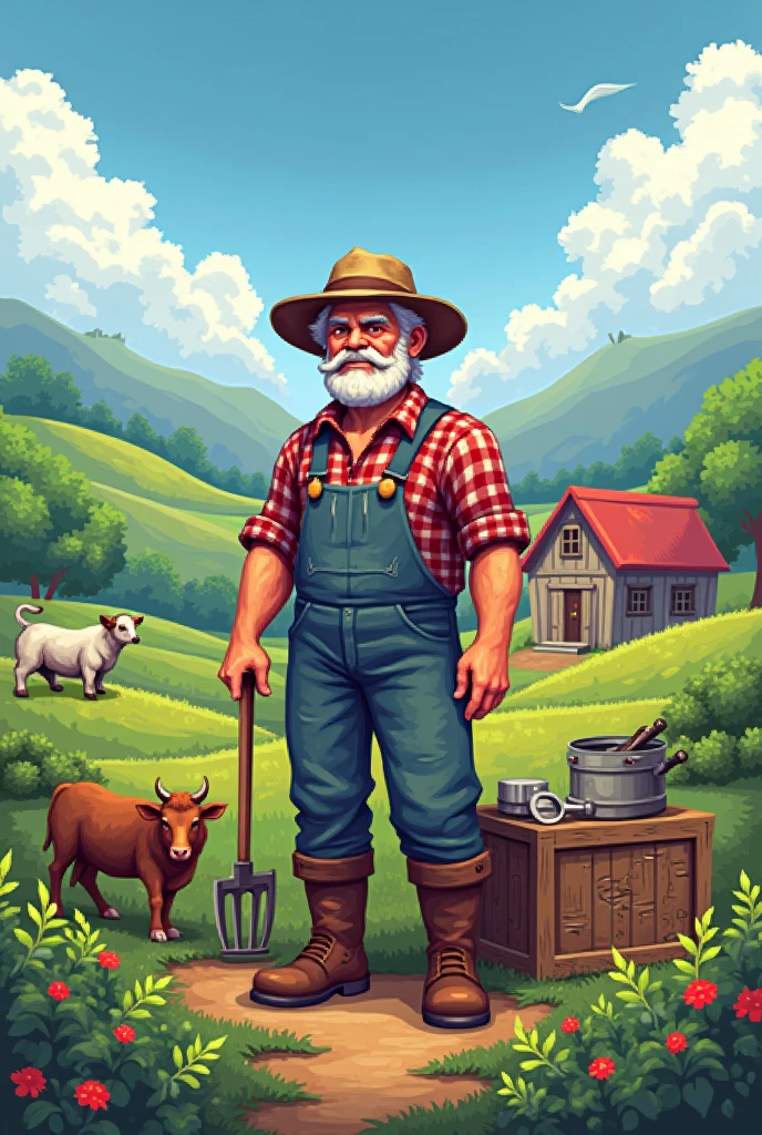 pixel art farmer
